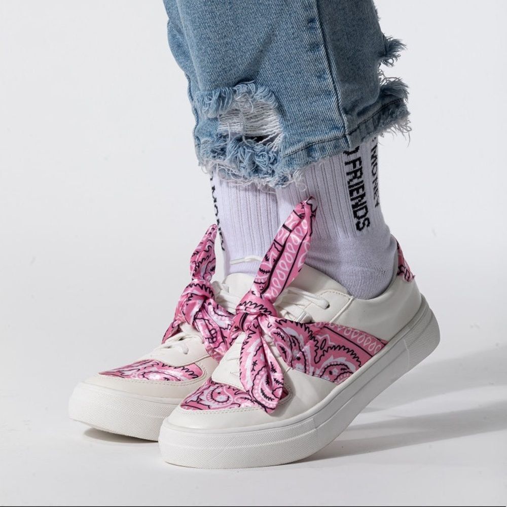 Pink Bandana Bow Sneakers Tennis